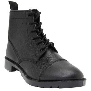 Grafters Mens 6 Eye Grain Leather Cadet Boots / Black